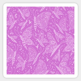 Paisley butterflies pink-white Sticker